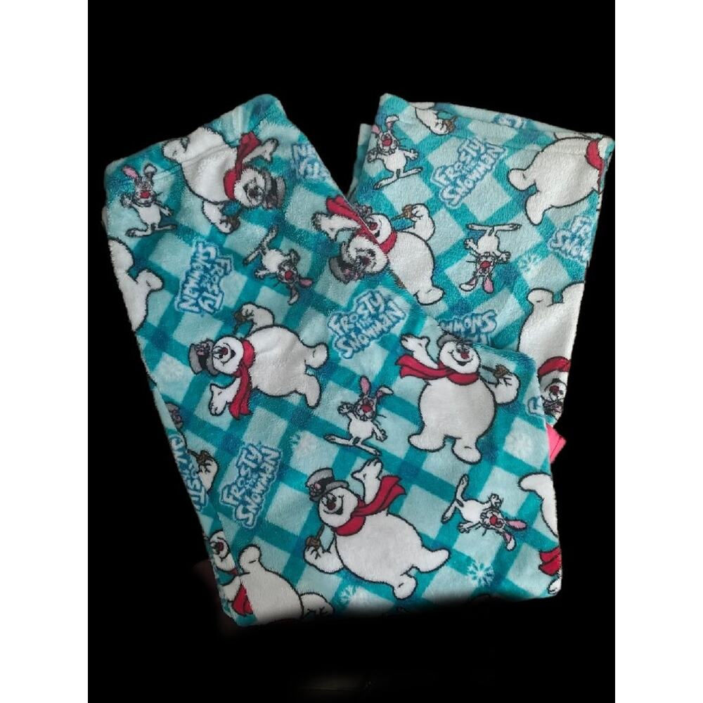 FROSTY THE SNOWMAN - AQUA - PLUSH PAJAMA BOTTOM / LOUNGE PANTS